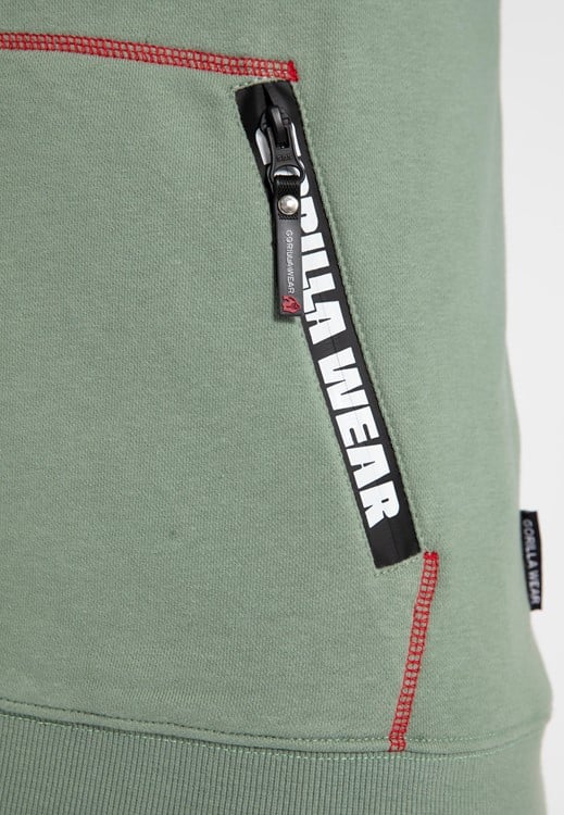 Georgia Zipped Hoodie Green