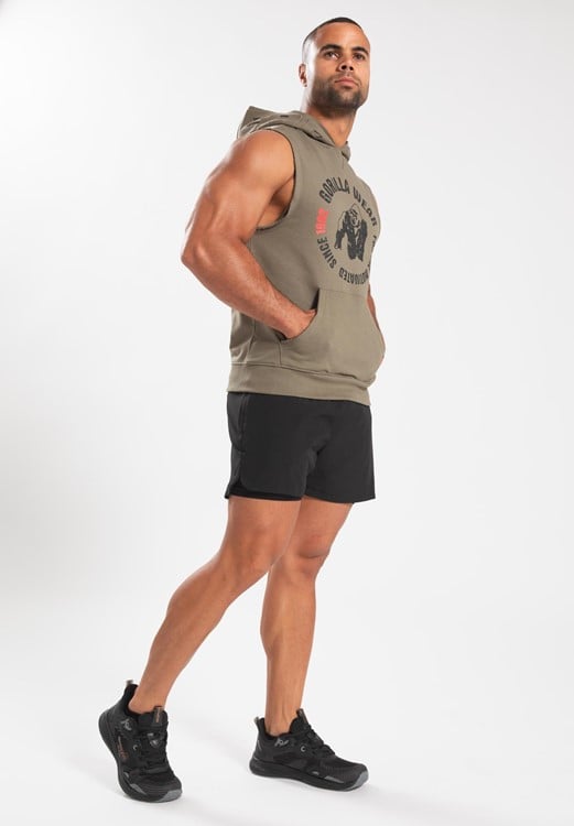 Marshall Sleeveless Hoodie Army Green
