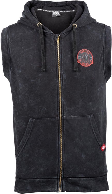 silverdale sleeveless hoodie - black