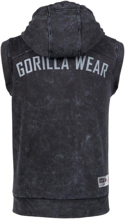 silverdale sleeveless hoodie - black