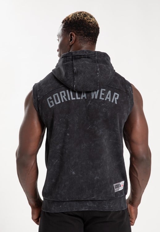 silverdale sleeveless hoodie - black