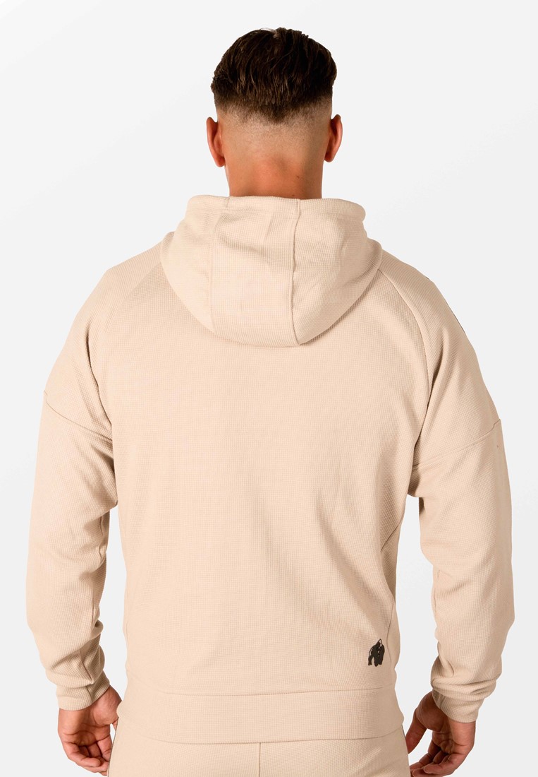 Harvey Hooded Track Jacket - Beige - S Gorilla Wear