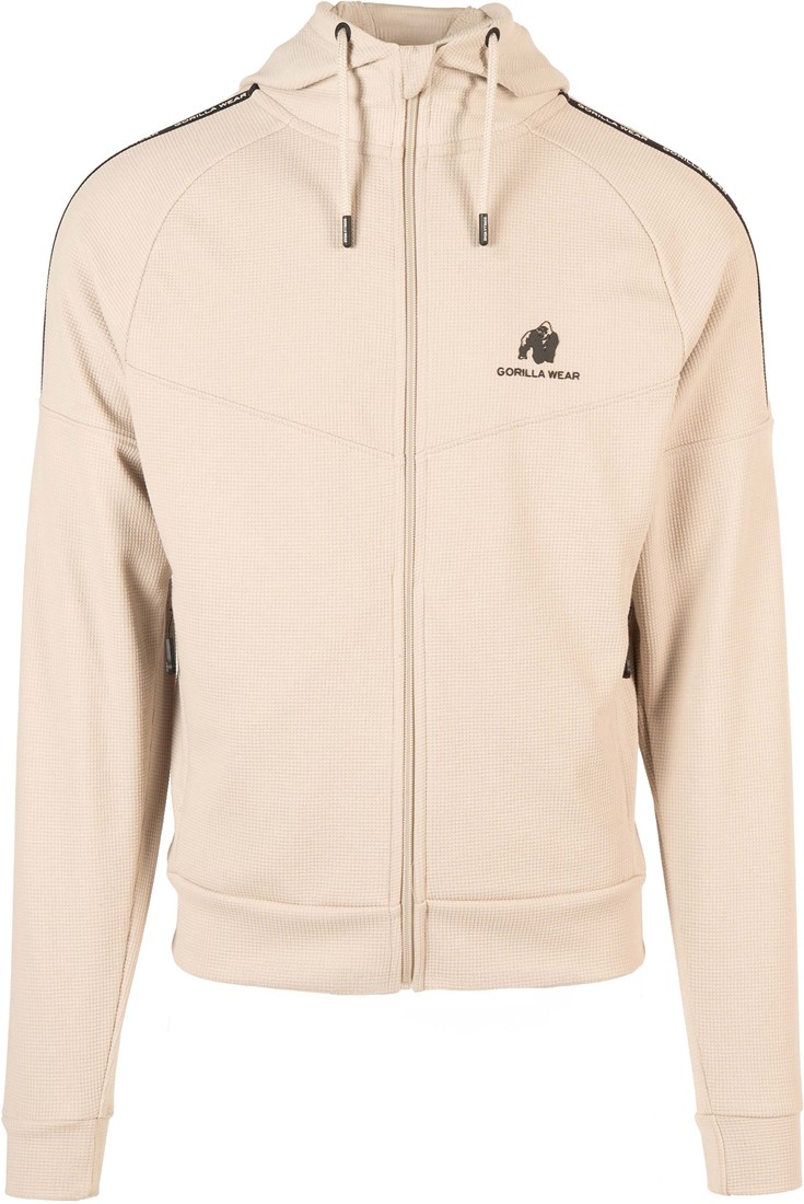 Harvey Hooded Track Jacket - Beige - S Gorilla Wear