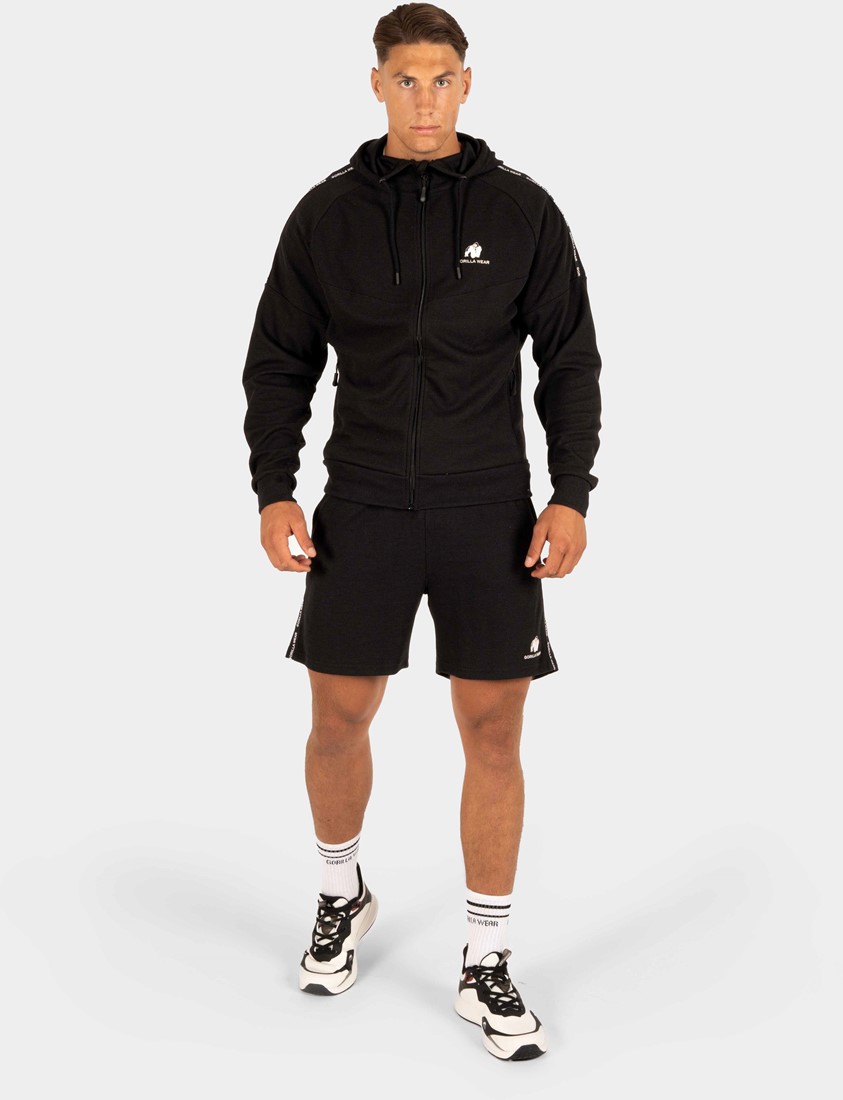 Harvey Hooded Track Jacket - Black - S Gorilla Wear