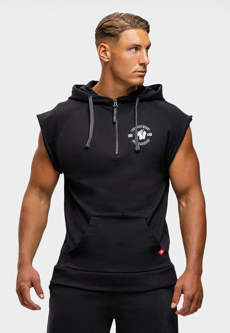 Huntley Sleeveless Hoodie - Black - S Gorilla Wear