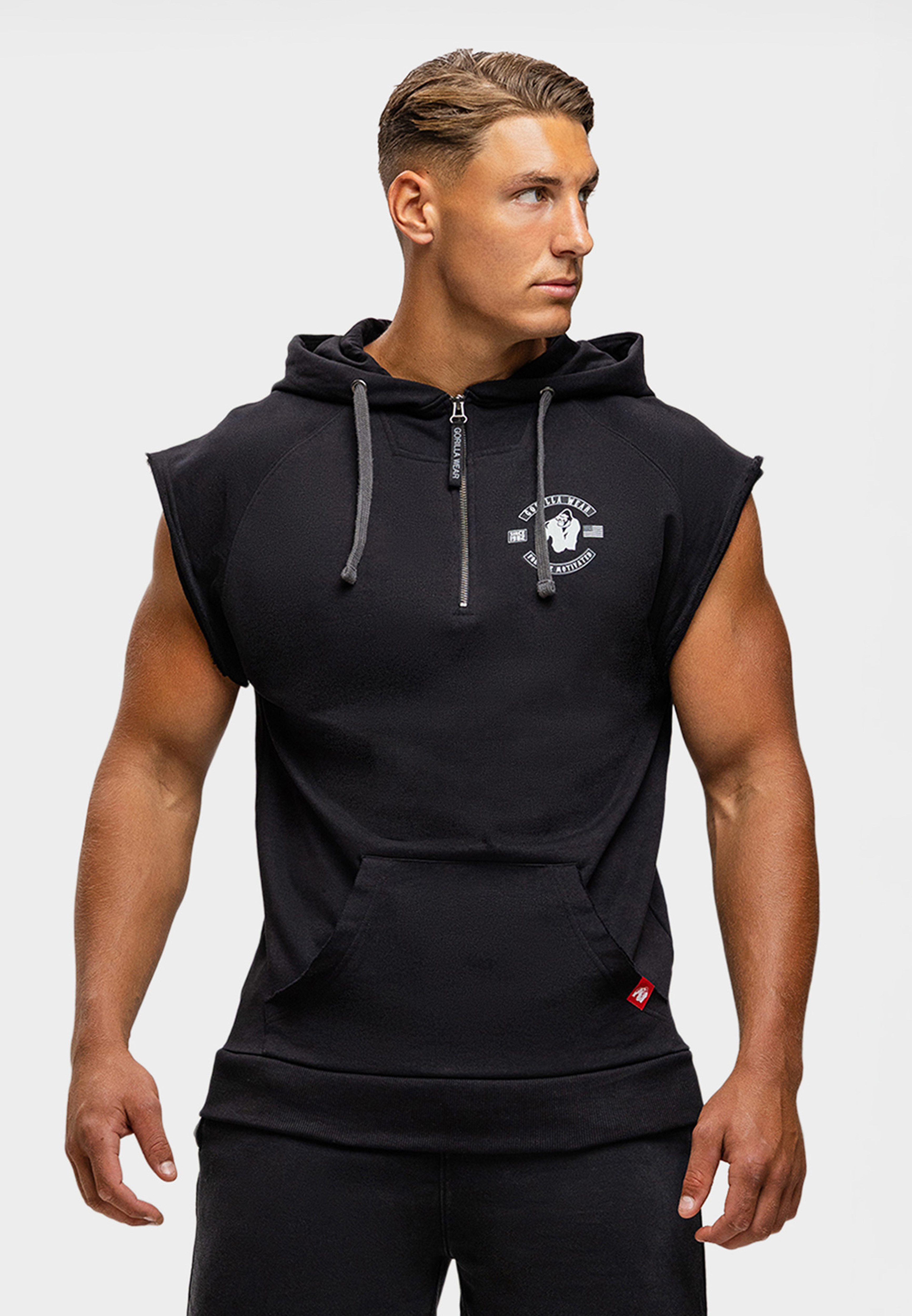 Huntley Sleeveless Hoodie - Black - S 10481