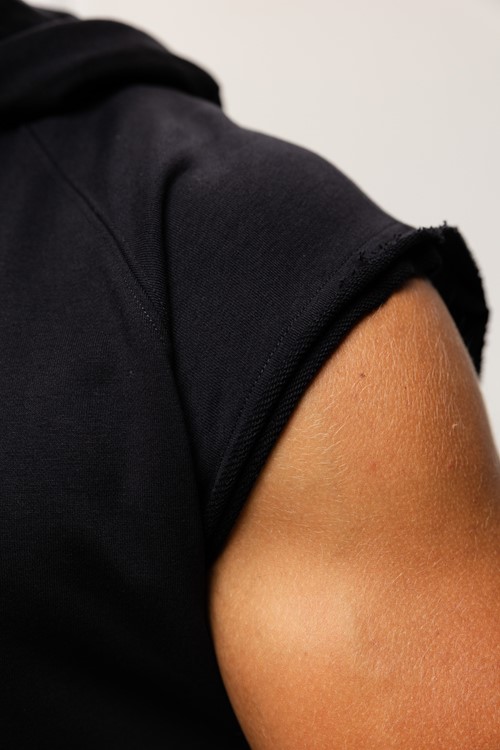 Huntley Sleeveless Hoodie - Black