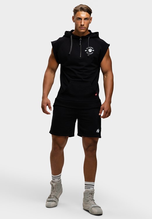 Huntley Sleeveless Hoodie - Black