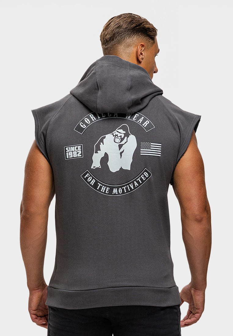 Huntley Sleeveless Hoodie - Dark Gray - 2XL Gorilla Wear