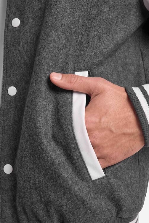 Stockholm Varsity Jacket Gray