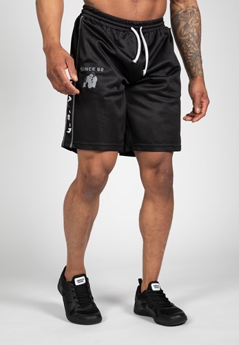 Pantalon Corto Funcional De Malla - Negro/Blanco