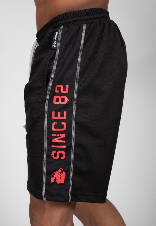 Functional Mesh Shorts Black Red