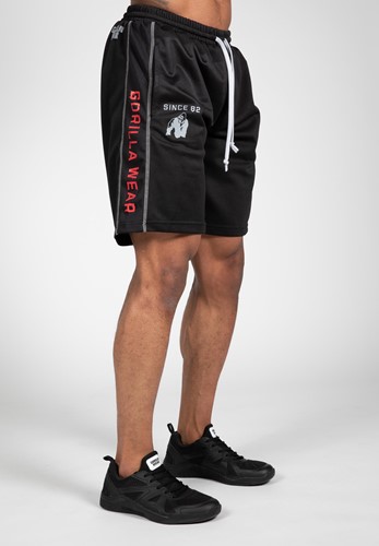 Pantalon Corto Funcional De Malla - Negro/Rojo