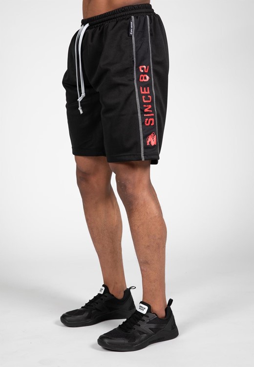 Funktionelle Mesh-Shorts - Schwarz/Rot - S/M