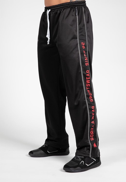 Pantaloni Da Allenamento In Rete Funzionali - Nero/Rosso - S/M