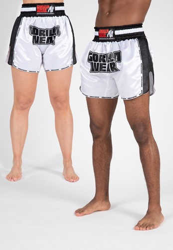 Piru Muay Thai Shorts - Wit/Zwart
