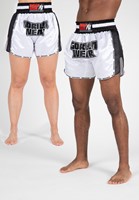 Piru Short de Muay Thai - Blanc/Noir - XS
