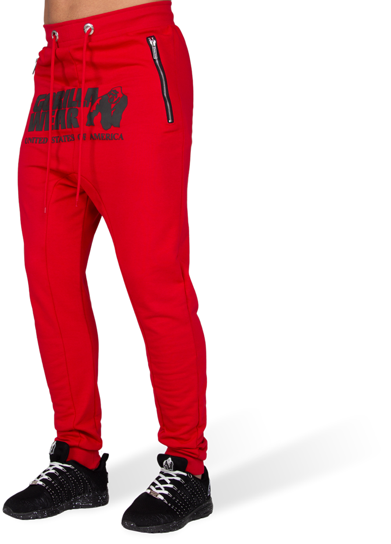 red skinny sweatpants