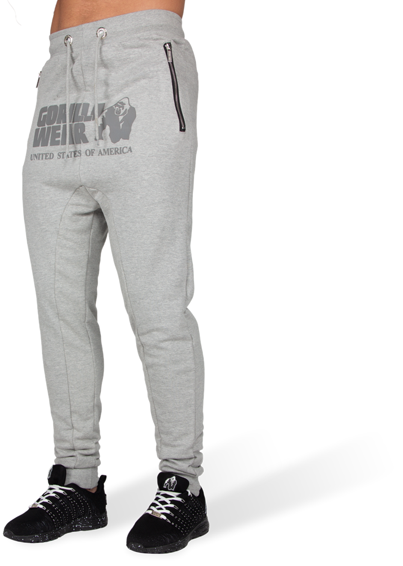 white drop crotch joggers