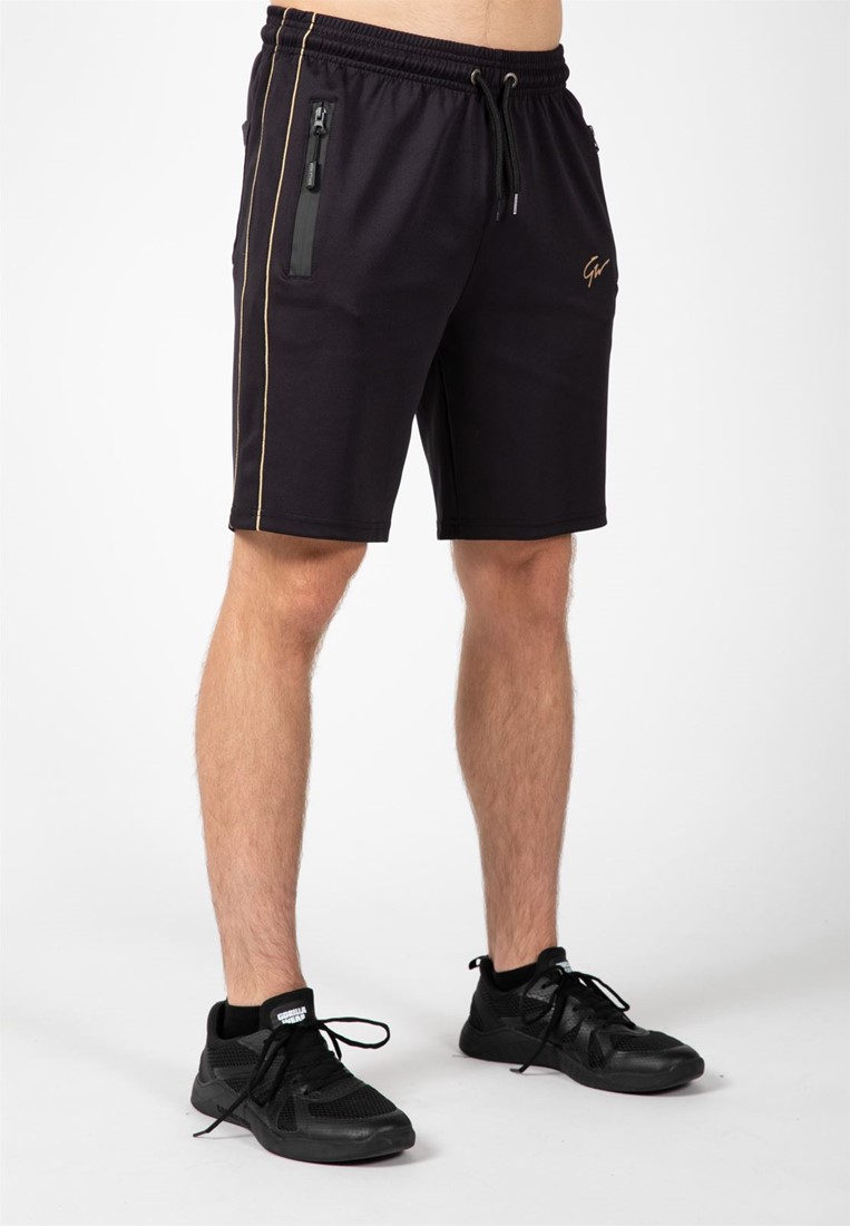Wenden Track Shorts - Black/Gold Gorilla Wear