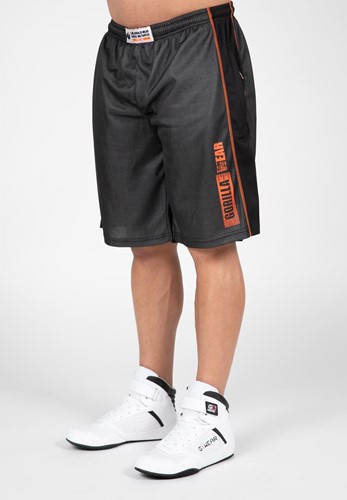 Wallace Mesh Shorts Gray Orange L XL Gorilla Wear