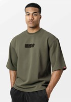 Idaho Oversized Waffle T-Shirt - Armee Grün - S