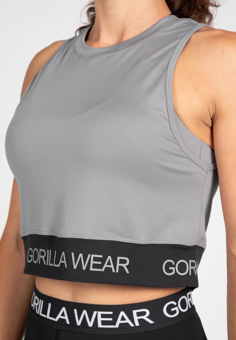 Colby Cropped Tank Top - Gray - XL Gorilla Wear