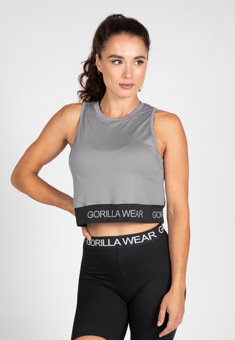 Colby Cropped Tank Top - Gray - XL Gorilla Wear