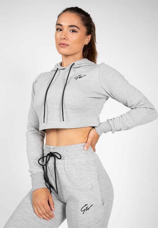 Pixley Crop Hoodie Gray Uitgelicht
