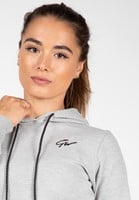 Pixley Crop Hoodie Gray Close Up