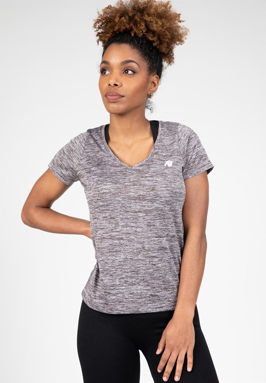 Elmira V-Ausschnitt T-Shirt - Grauer Mergel - XS