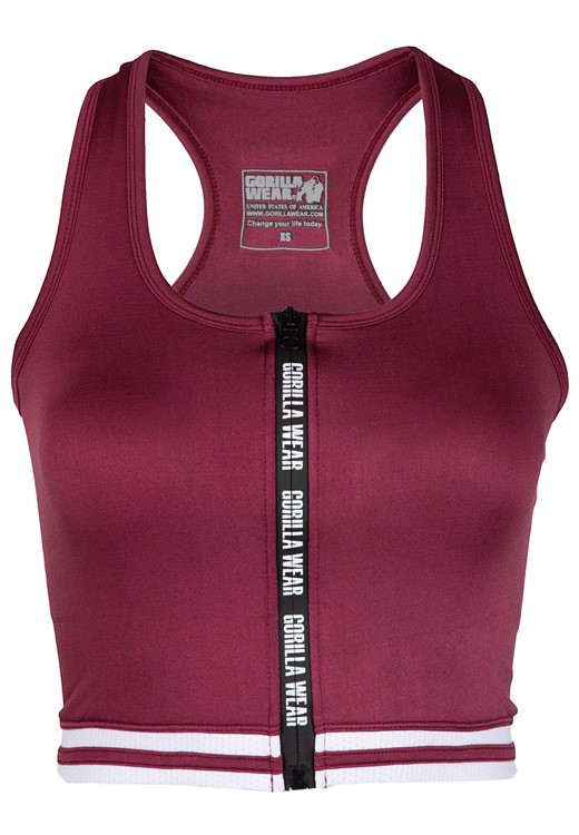 Mesa Zip Front Crop Top Red
