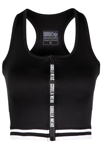 Mesa Zip Front Crop Top Black S Gorilla Wear