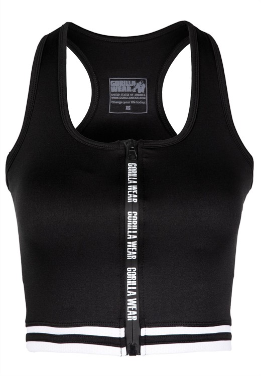 Mesa Zip Front Crop Top Black