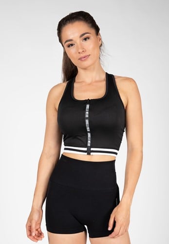 Mesa Crop Top met Rits - Zwart