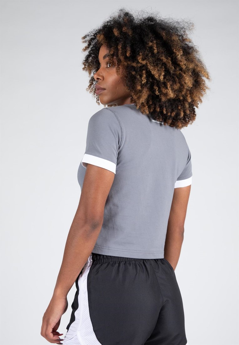 Gray cropped hot sale t shirt