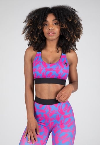 Colby Sportbeha - Blauw/Roze