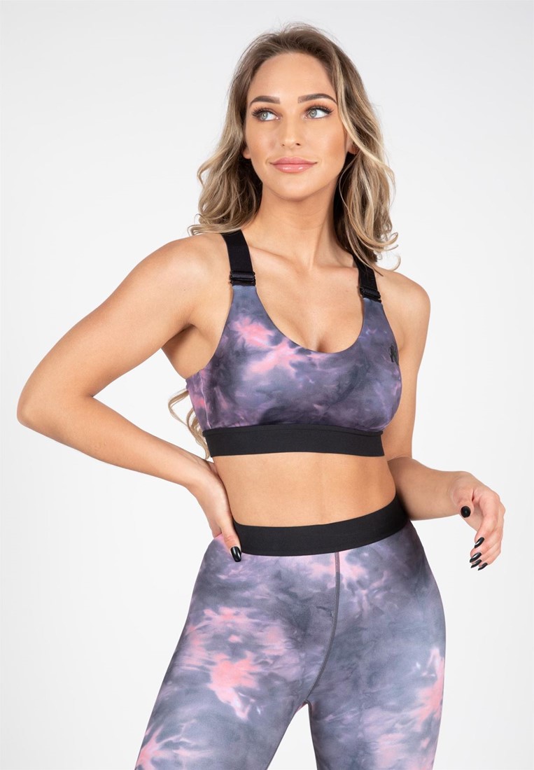 Colby Sports Bra - Gray/Pink - XS Gorilla Wear