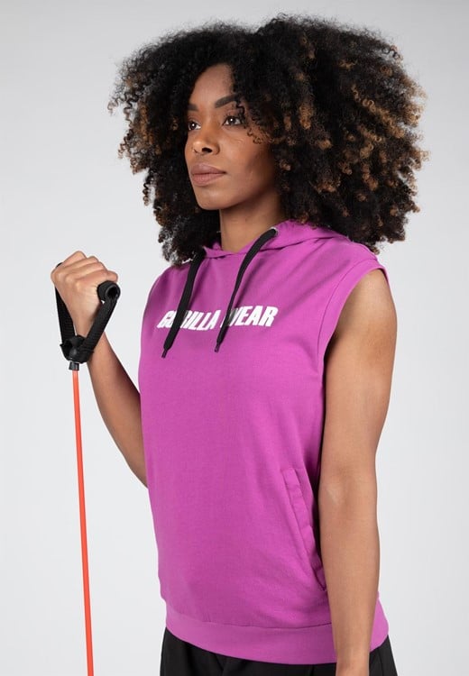 Virginia Sleeveless Hoodie Fuchsia