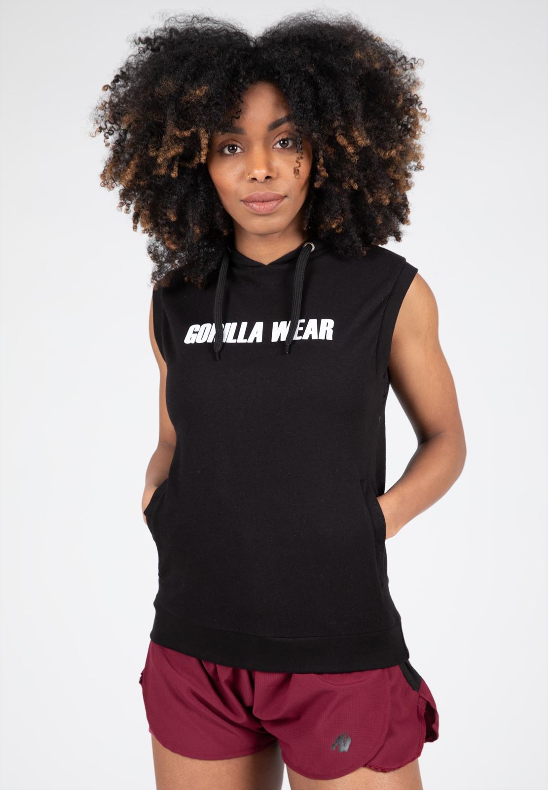 Virginia Sleeveless Hoodie - Black - M 6985