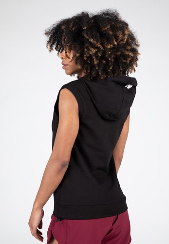 Black sleeveless hoodie women's new arrivals