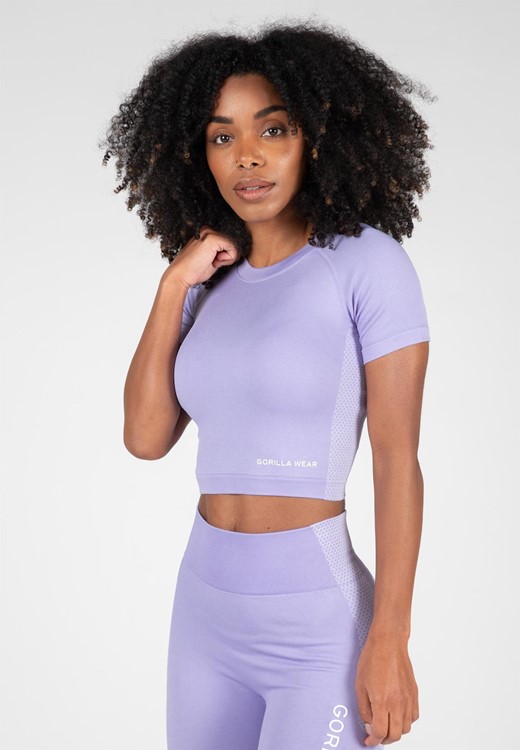 Selah Seamless Crop Top - Lilac - M/L Gorilla Wear