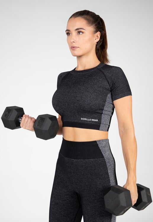 Selah Top Court Sans Coutures - Noir - XS/S