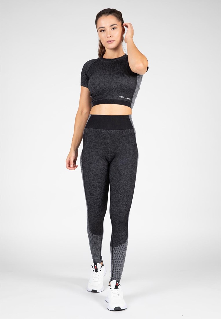 Selah Seamless Crop Top - Black - L/XL Gorilla Wear