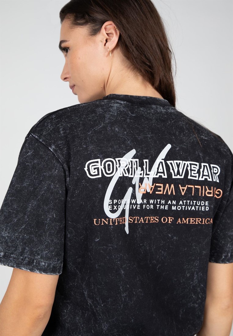 GORILLA WEAR Saginaw Oversized T-Shirt - Washed Black S