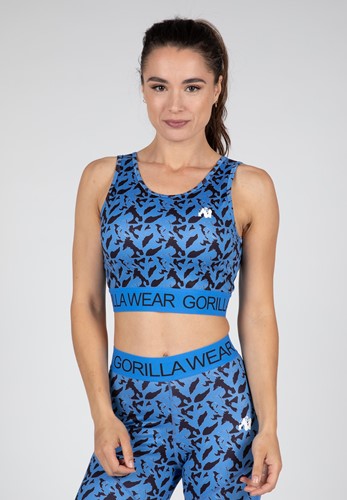 blue camo crop top