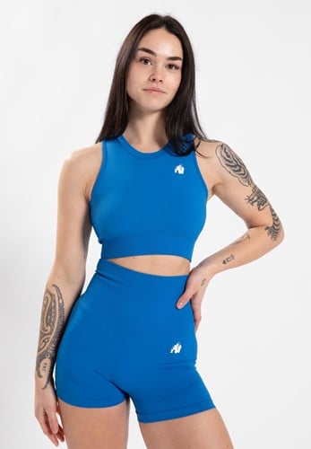 Olivia Seamless Crop Top - Blue