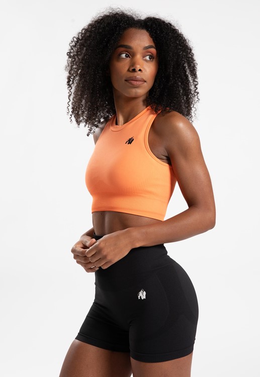 Olivia Top Court Sans Coutures - Peche - XS/S