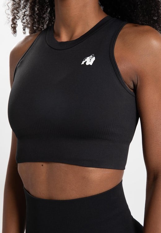 Olivia Seamless Crop Top Black