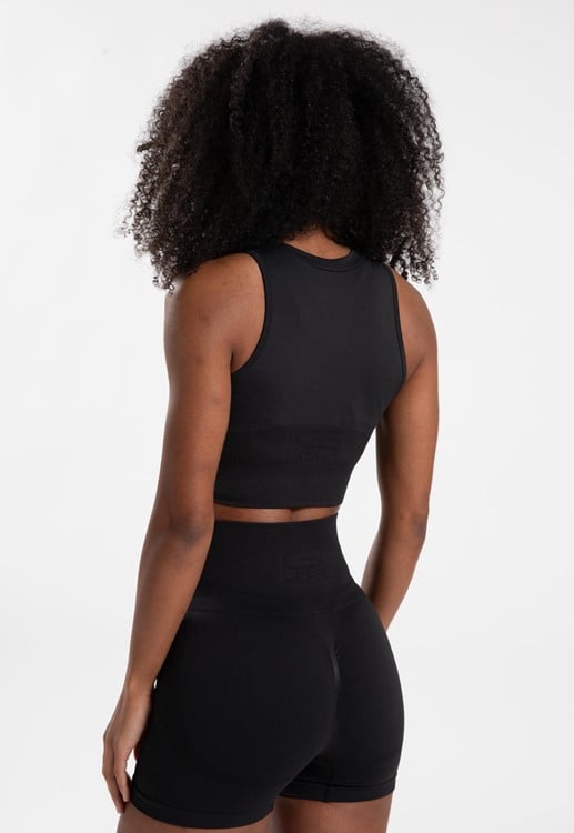 Olivia Seamless Crop Top Black